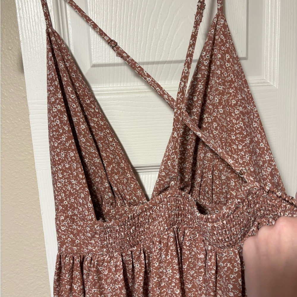 Blush Bj mauve floral maxi dress size L - Picture 5 of 15